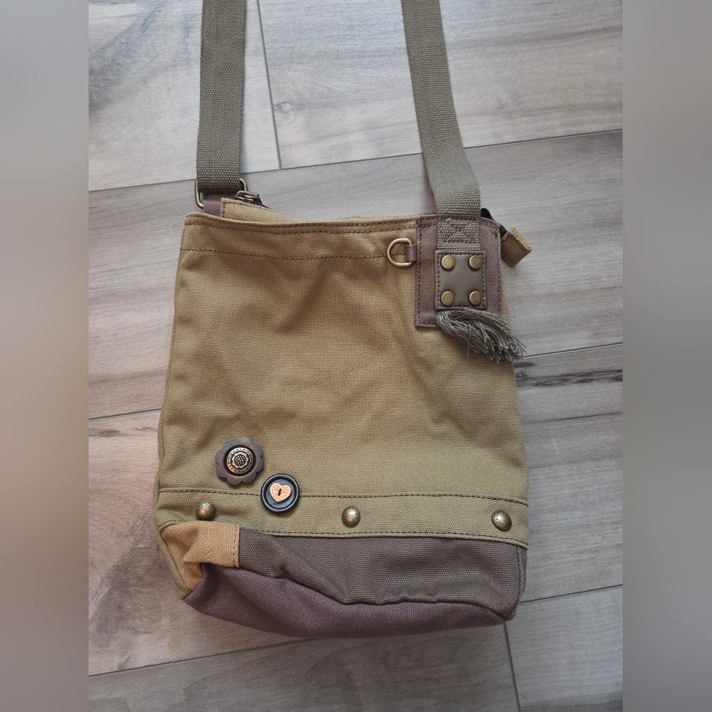 Chala Crossbody Bag in Khaki and Brown